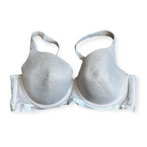 AMBRIELLE White Floral Lace Padded Balconette Underwire Bra Size 42DD